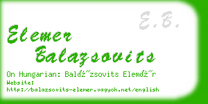 elemer balazsovits business card